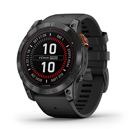 Garmin fēnix 7 Pro – GPS-Multisport-Smartwatch mit Farbdisplay und Touch-/Tastenbedienung, TOPO-Karten, über 60 vorinstallierte Sport-Apps, Garmin Music und Garmin Pay. Verschiedene Varianten