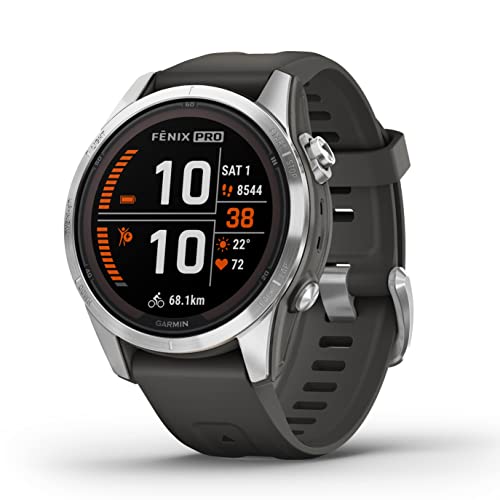 Garmin fēnix 7S Pro – GPS-Multisport-Smartwatch mit Farbdisplay und Touch-/Tastenbedienung, TOPO-Karten, über 60 vorinstallierte Sport-Apps, Garmin Music und Garmin Pay. Verschiedene Varianten